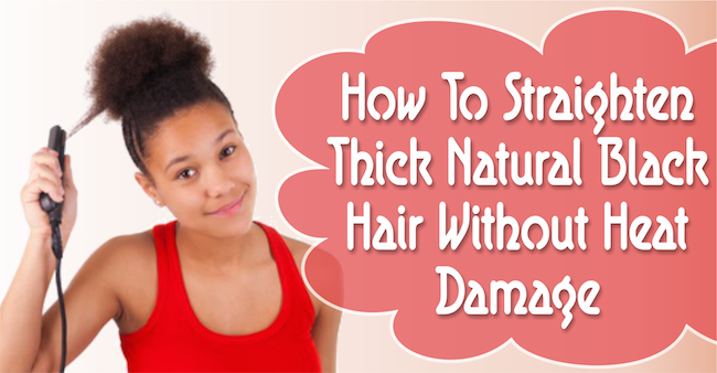 Straightening natural black outlet hair