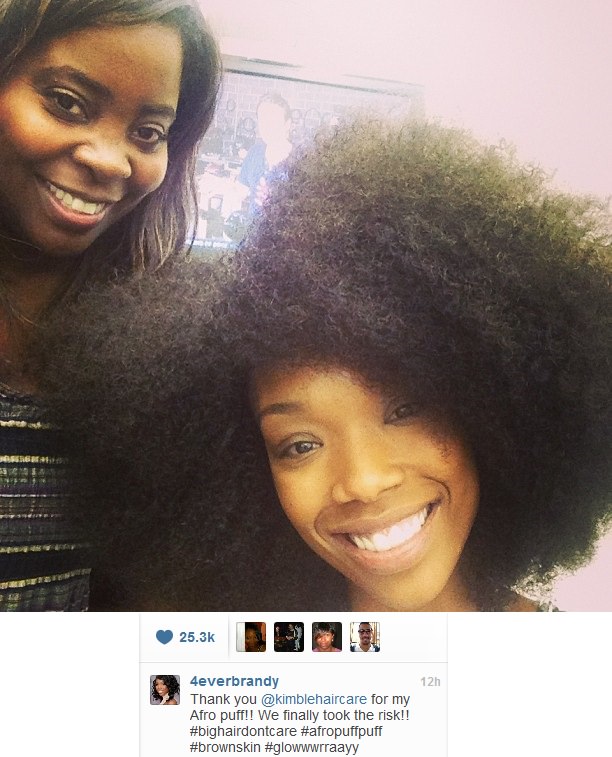 Brandy Norwood natural hair afro