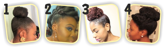 4 easy natural hair buns tutorials