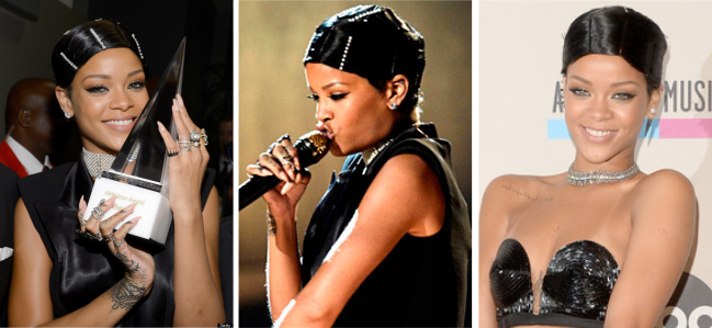 Rihanna American Music Awards Doobie Wrap Hairstyle