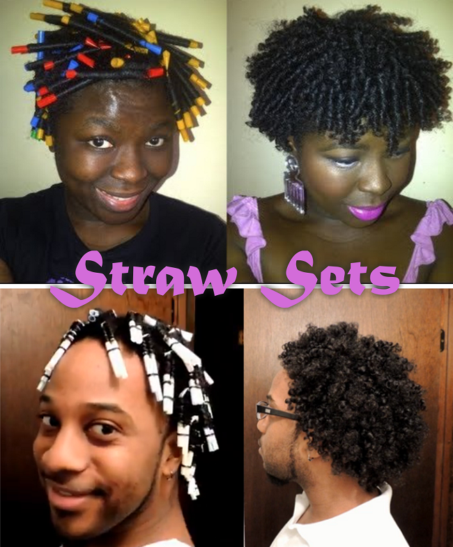 Natural Black Hairstyles Straw Set