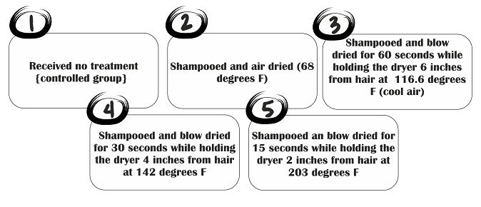 Study chart air drying vs blow drying