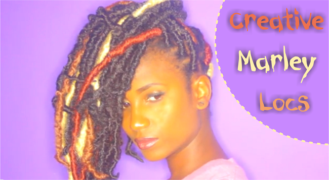 Creative marley locs on natural hair