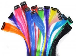 Colored hair extensions