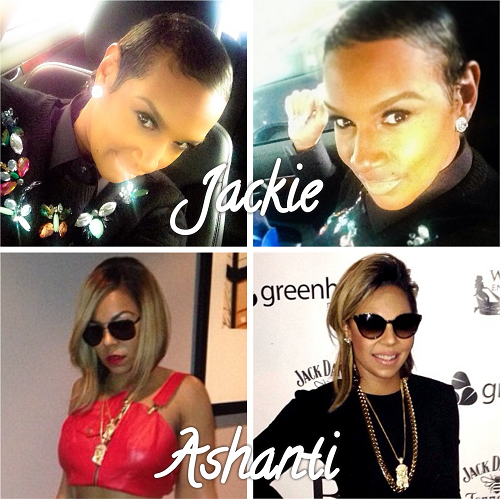 Jackie Christie and Ashanti debut new hairstyles