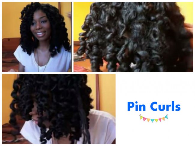 Soft, Bouncy Heatless Pin Curls on Natural Hair