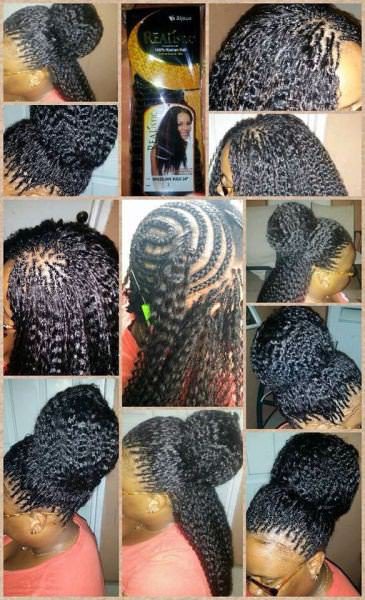 Crotchet braids with individual tree braids along the hairline
