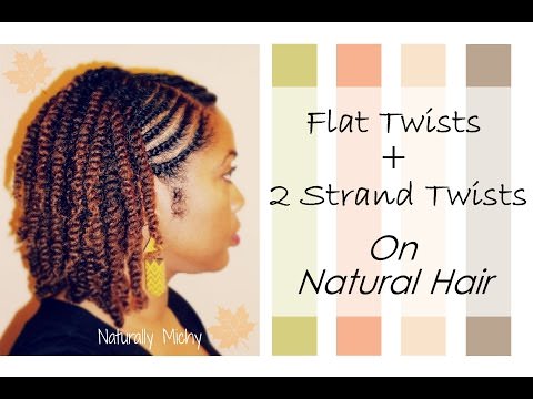 2 Strand Twists With Flat Twists On Natural Hair