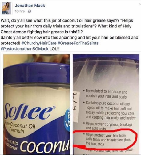 This Post About Coconut Oil Hair Conditioner Marketing Had Me In Stitches Black Hair Information