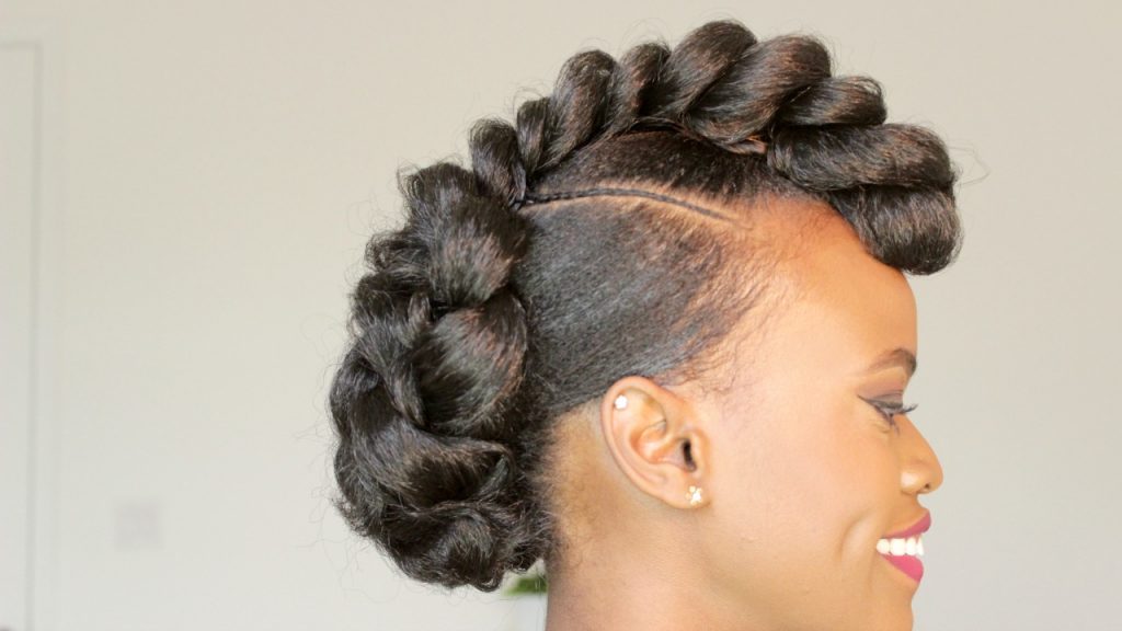 Braided Mohawk UPDO! By Www.locxuriousextensionsalon.com | Braided mohawk  hairstyles, Natural hair updo, Hair styles