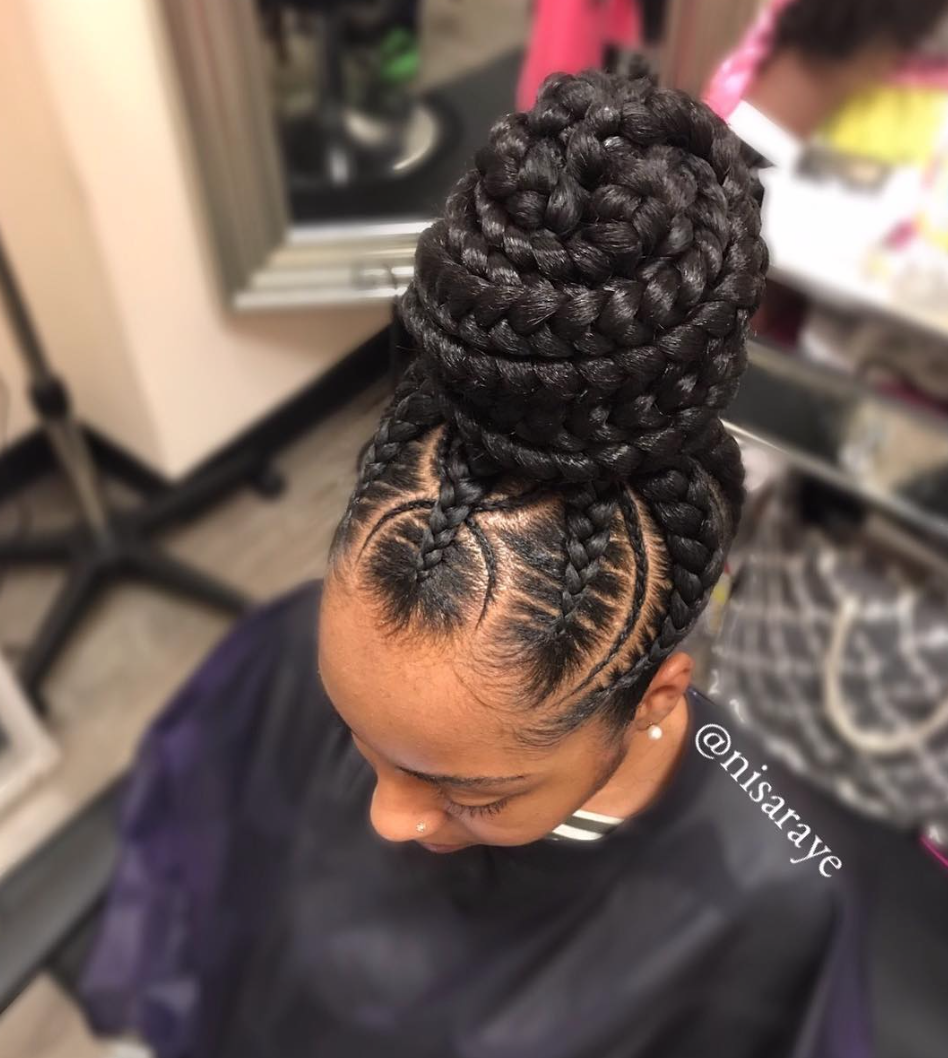 Flawless braided bun by @nisaraye - Black Hair Information